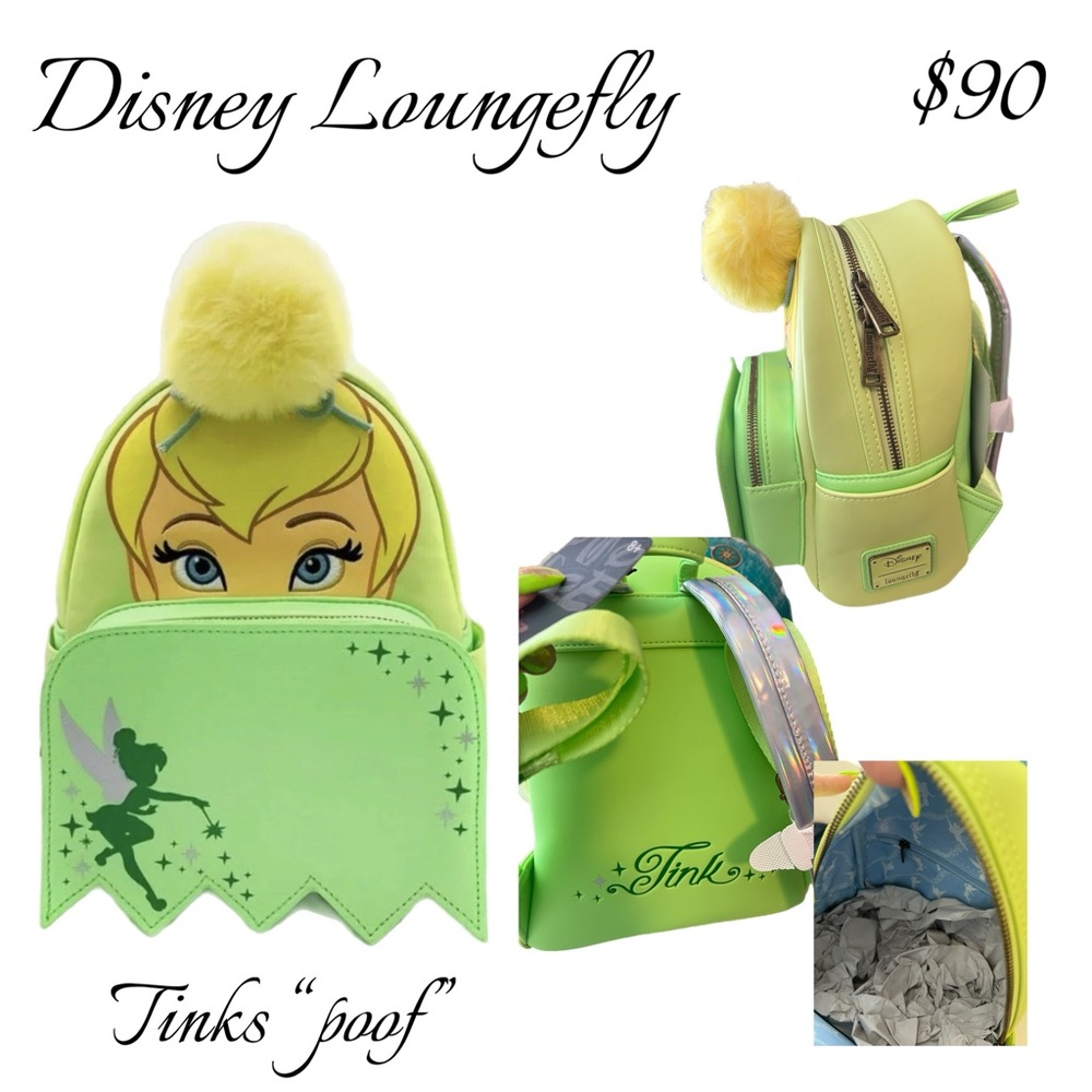 Loungefly Tinker Bell Backpack - Light Green and Yellow